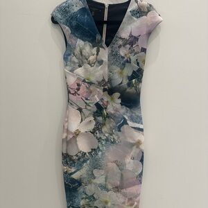 Ted Baker London Floral Print Midi Dress